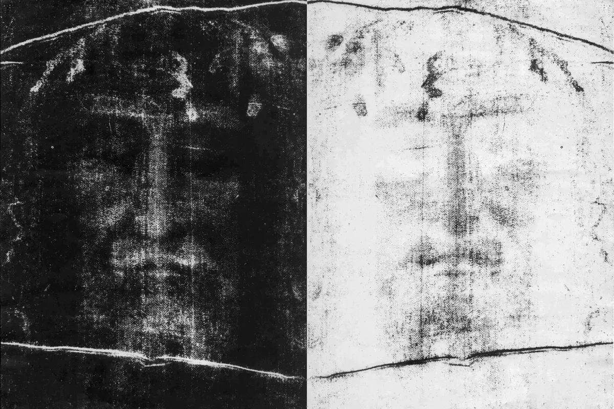 Pia’s 1898 glass negative beside the print developed from it, side by side.